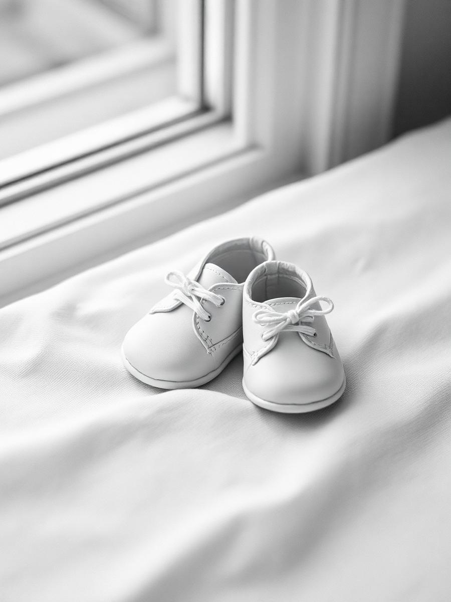 Petits chaussons d'enfant en lumière douce